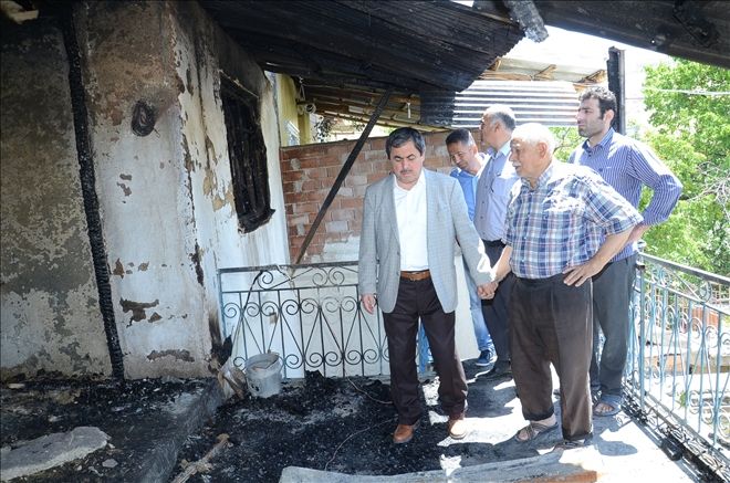 Yangında evini kaybeden aileye ziyaret