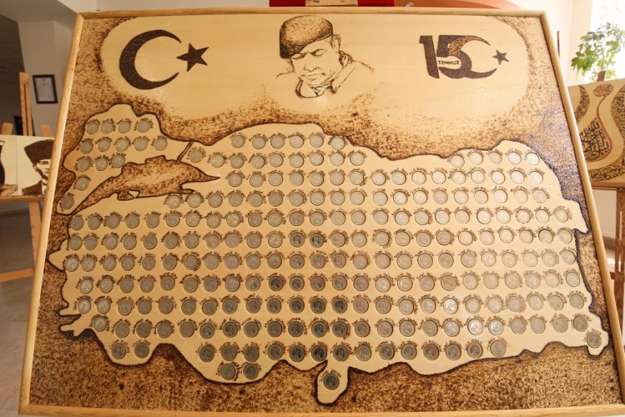 15 Temmuz şehitlerinin ismi hatıra paralarıyla Türkiye haritasına nakşedildi