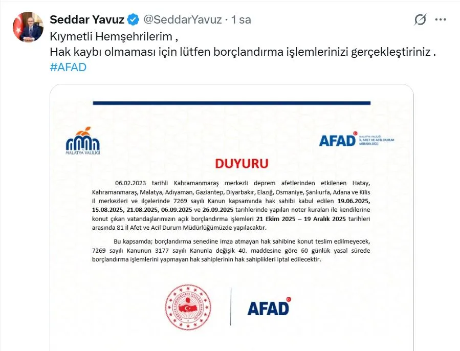 Deprem konutlarının borçlandırma süreci başlıyor
